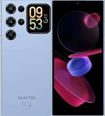 Oukitel C72 azul, frente y dorso